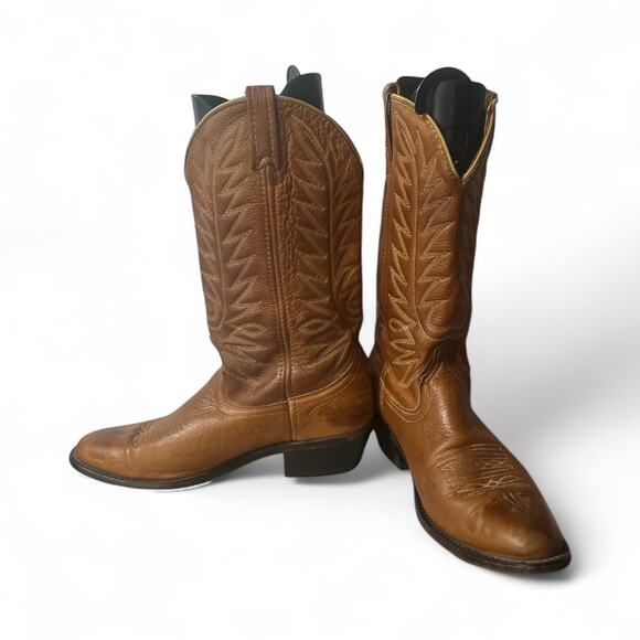 Dingo Acme Western Embroidered Brown Work Cowboy Men's Boots Size 10 D Used - Picture 4 of 9